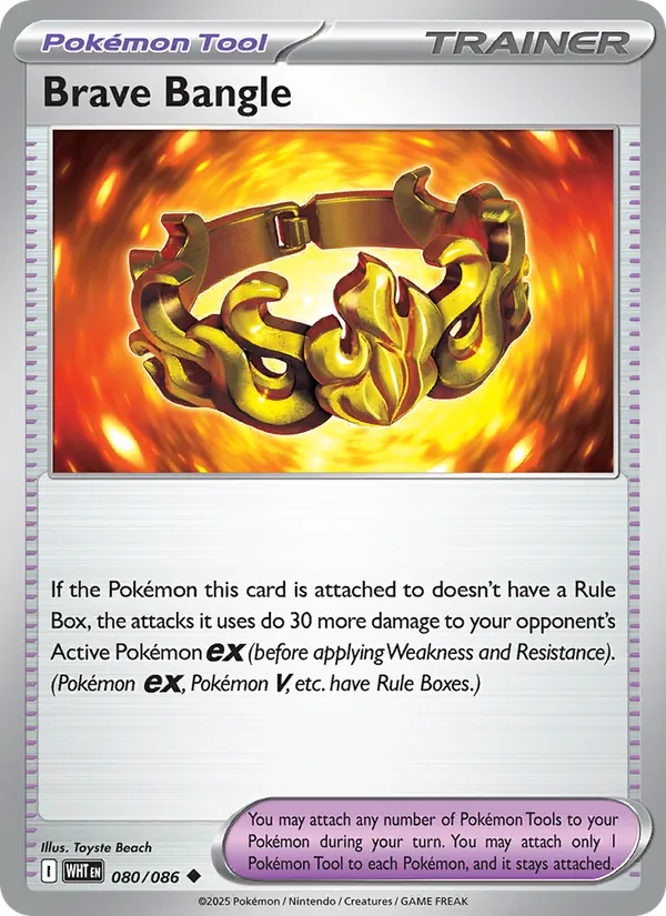 Brave Bangle 080/086 Poké Ball Reverse Holo - White Flare