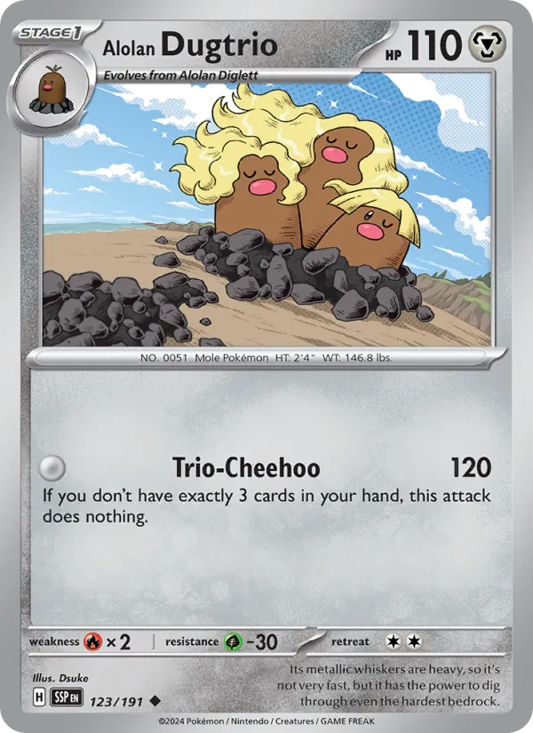 Alolan Dugtrio 123/191  - Surging Sparks