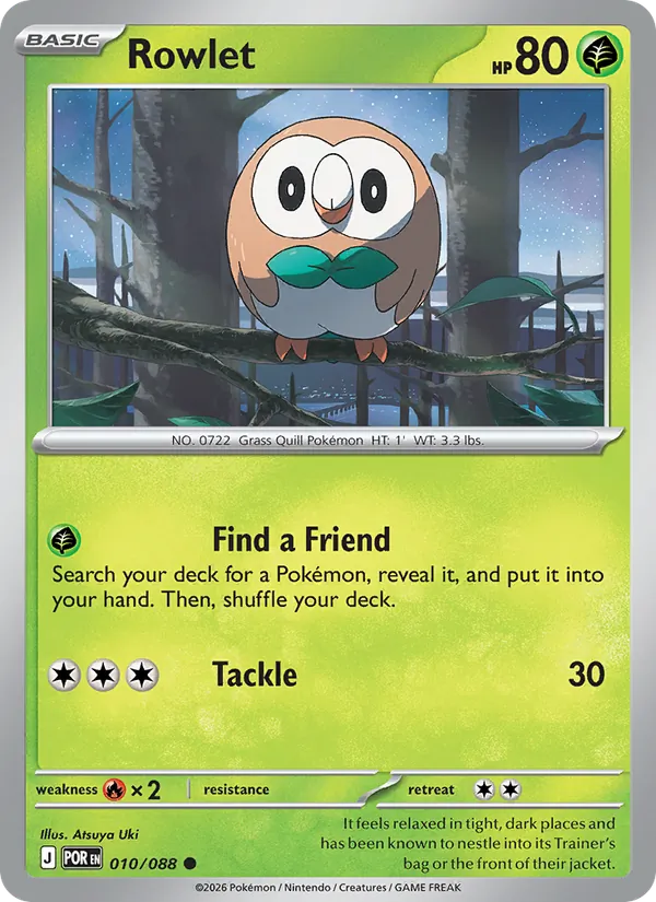 Rowlet 010/088 Reverse Holo - Perfect Order