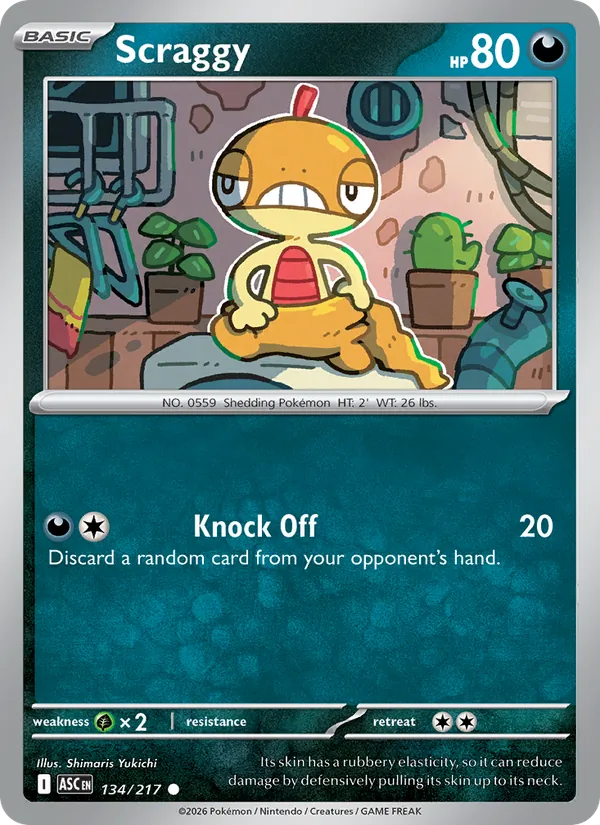Scraggy 134/217 Quick Ball Reverse Holo - Ascended Heroes