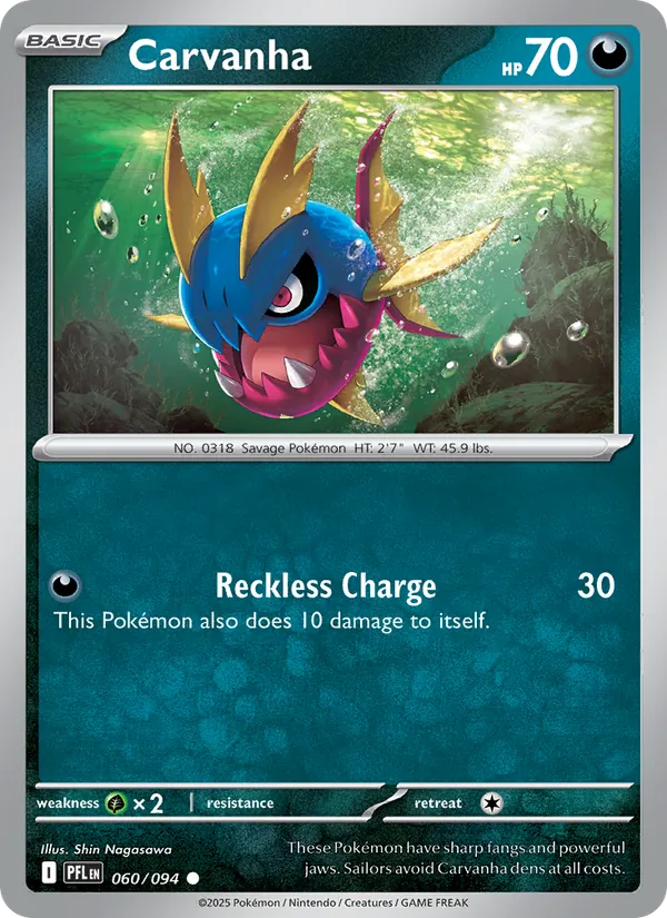 Carvanha 060/094 Reverse Holo - Phantasmal Flames