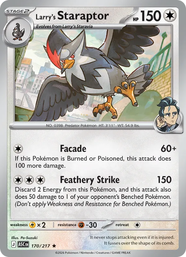 Larry's Staraptor 170/217 Energy Pattern Reverse Holo - Ascended Heroes