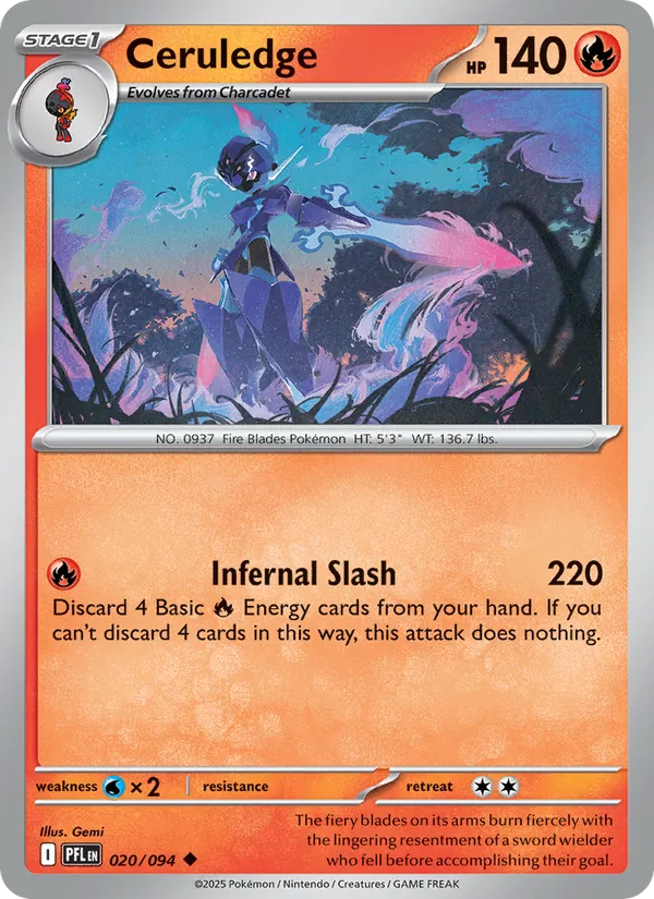 Ceruledge 020/094 Reverse Holo - Phantasmal Flames