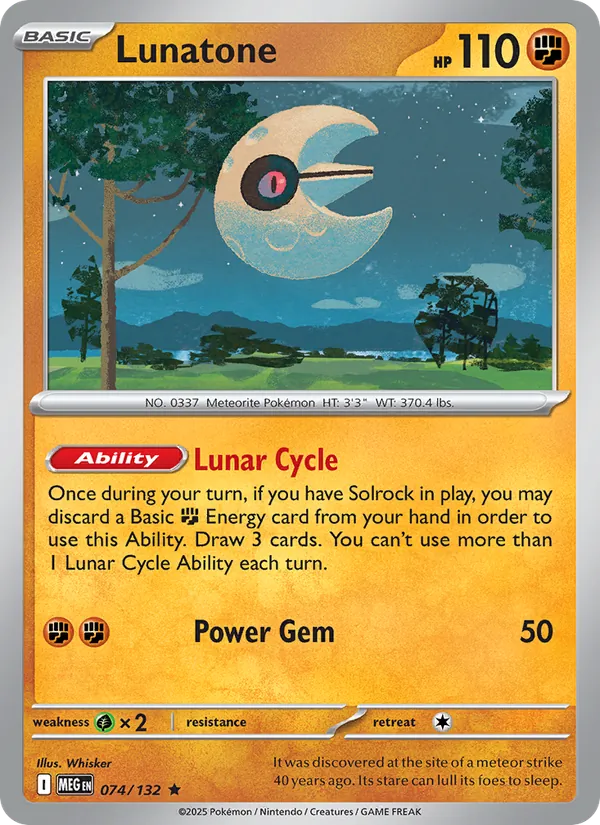 Lunatone 074/132 Holo - Mega Evolution