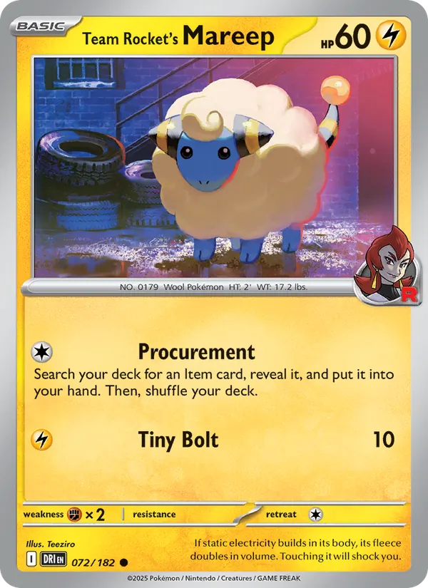 Team Rocket's Mareep 072/182  - Destined Rivals