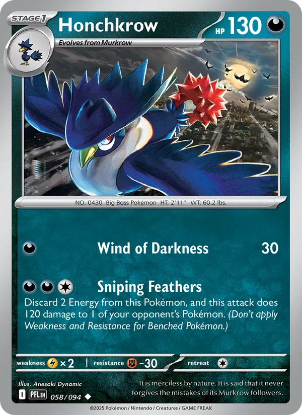 Honchkrow 058/094  - Phantasmal Flames