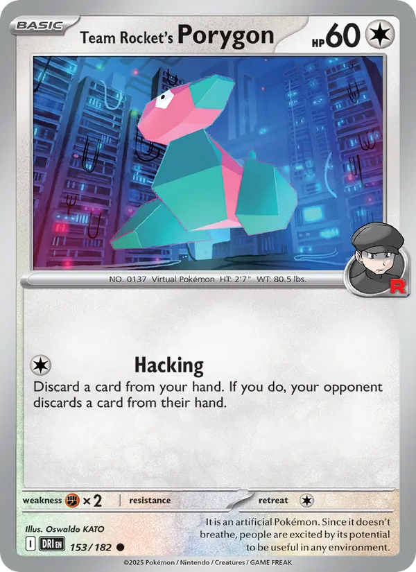 Team Rocket's Porygon 153/182 Reverse Holo - Destined Rivals