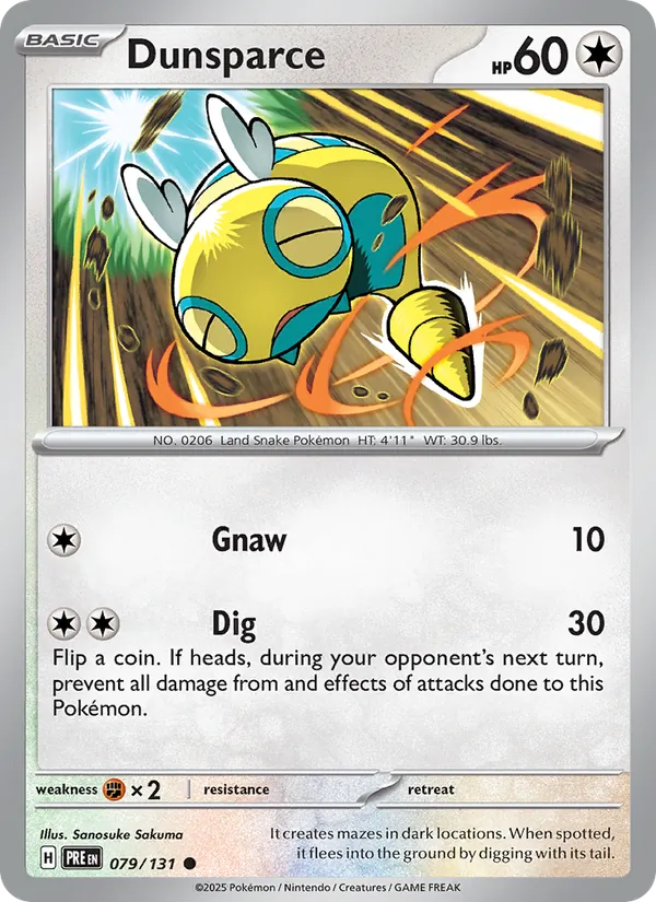 Dunsparce 079/131 Master Ball Reverse Holo - Prismatic Evolutions