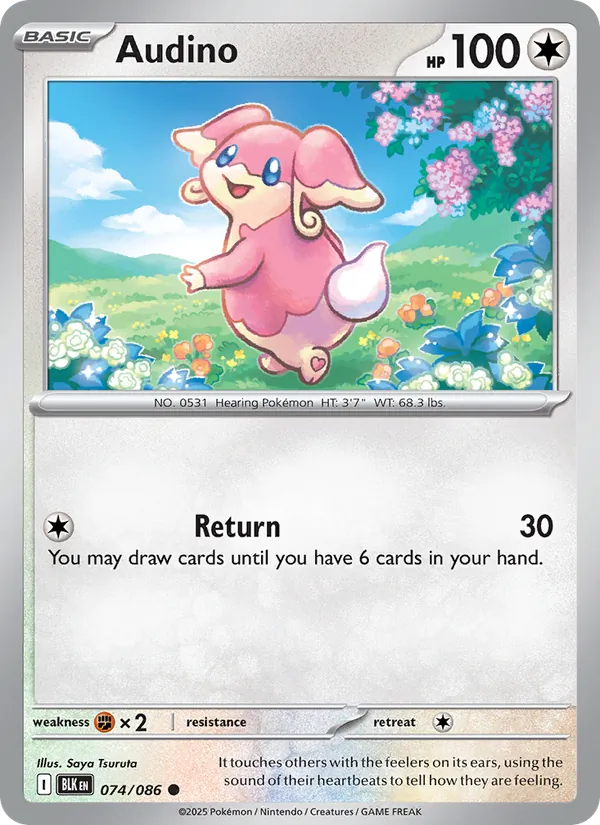 Audino 074/086 Poké Ball Reverse Holo - Black Bolt