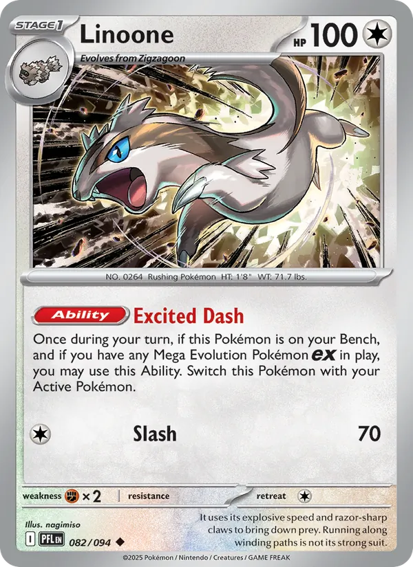 Linoone 082/094 Reverse Holo - Phantasmal Flames