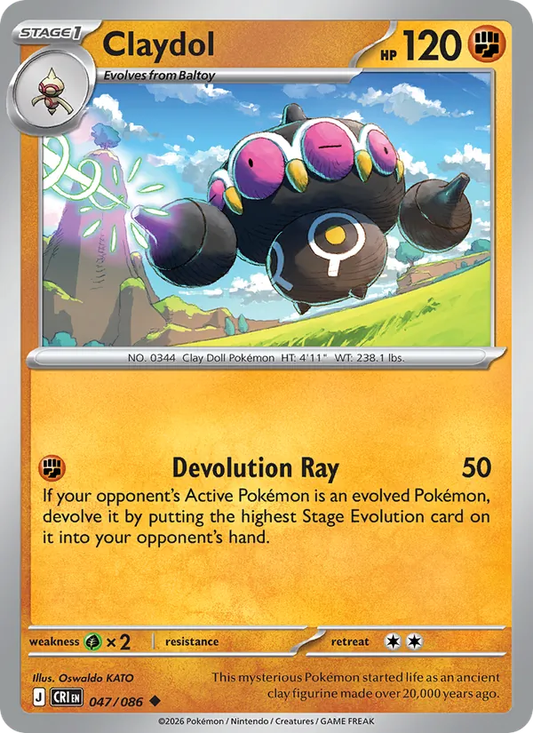 Claydol 047/086 Reverse Holo - Chaos Rising