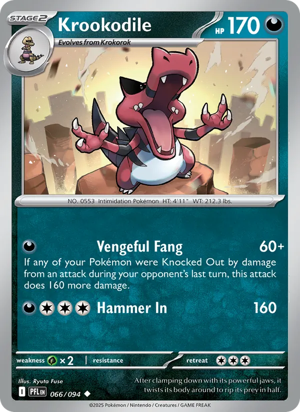 Krookodile 066/094 Reverse Holo - Phantasmal Flames