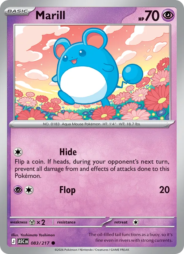 Marill 083/217 Energy Pattern Reverse Holo - Ascended Heroes