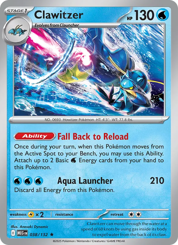 Clawitzer 038/132 Holo - Mega Evolution