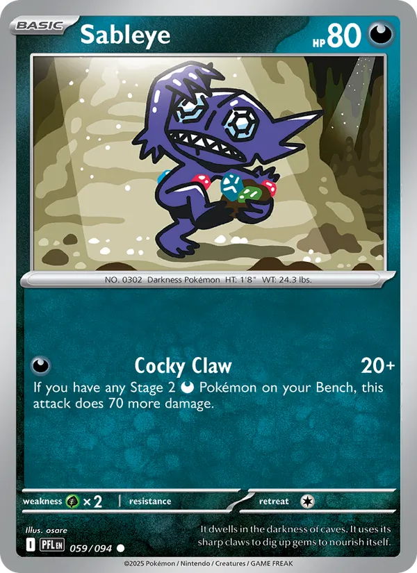 Sableye 059/094 Reverse Holo - Phantasmal Flames