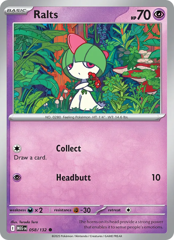 Ralts 058/132 Reverse Holo - Mega Evolution
