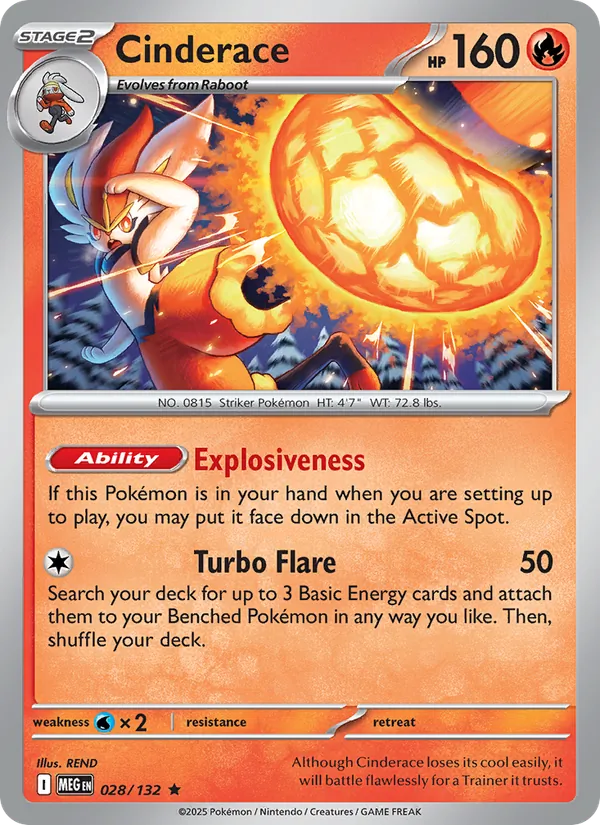 Cinderace 028/132 Holo - Mega Evolution