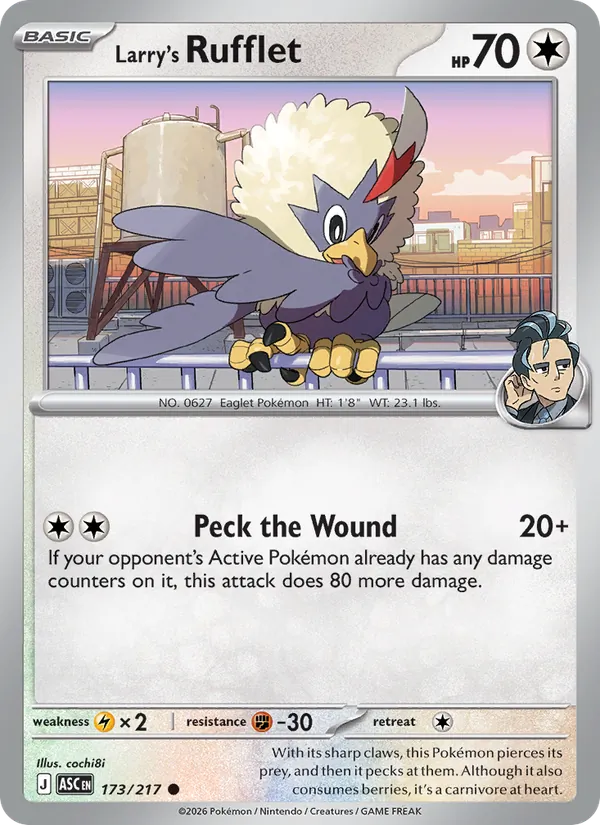 Larry's Rufflet 173/217 Energy Pattern Reverse Holo - Ascended Heroes