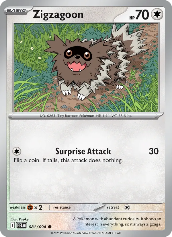 Zigzagoon 081/094 Reverse Holo - Phantasmal Flames