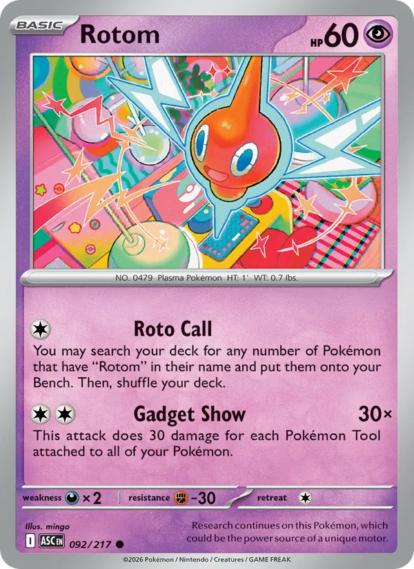 Rotom 092/217 Energy Pattern Reverse Holo - Ascended Heroes