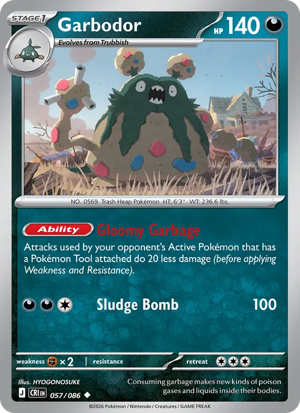 Garbodor 057/086 Reverse Holo - Chaos Rising