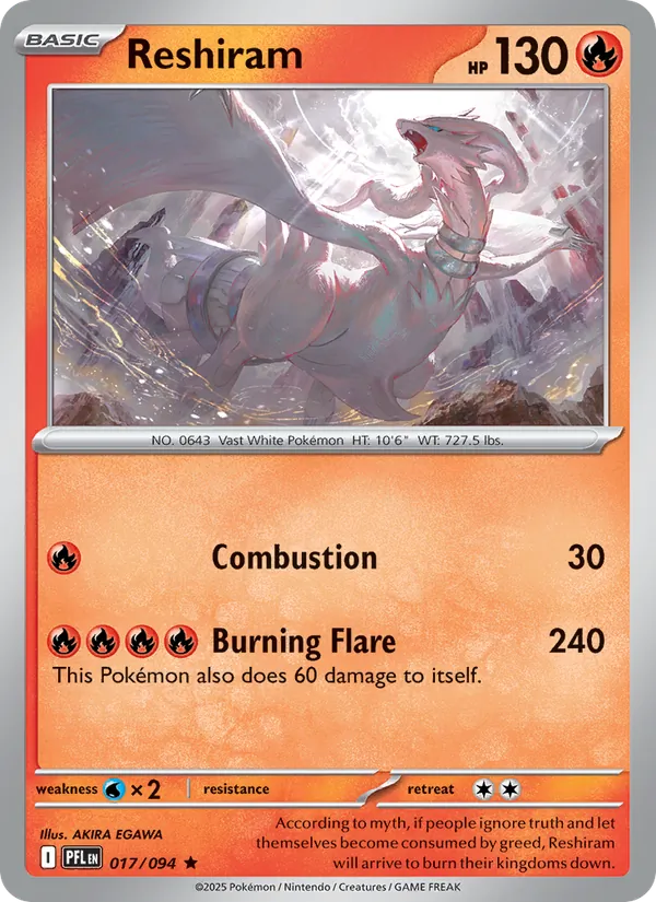 Reshiram 017/094 Reverse Holo - Phantasmal Flames