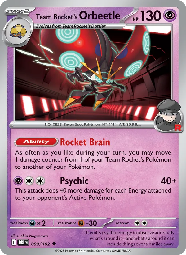 Team Rocket's Orbeetle 089/182  - Destined Rivals