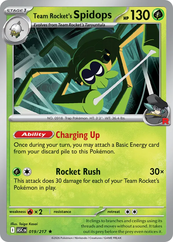 Team Rocket's Spidops 019/217 Holo - Ascended Heroes