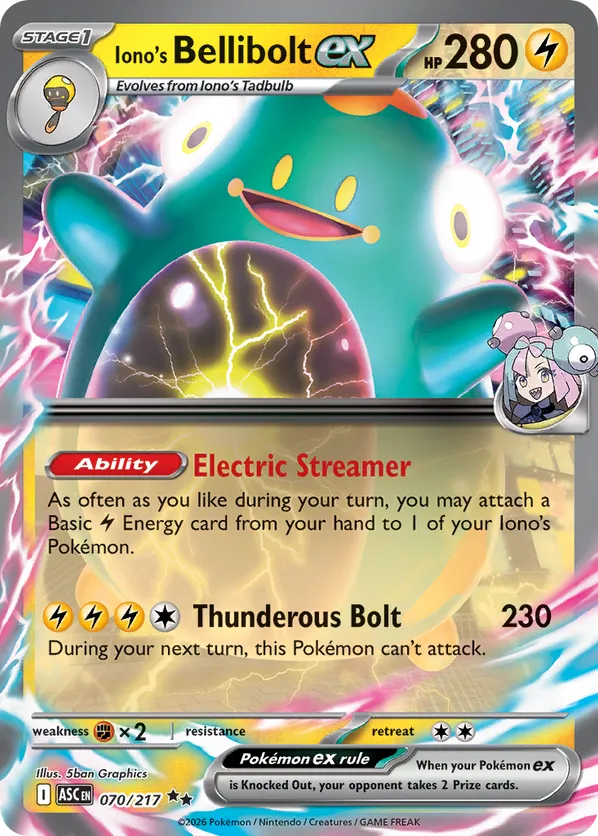 Iono's Bellibolt ex 070/217  - Ascended Heroes