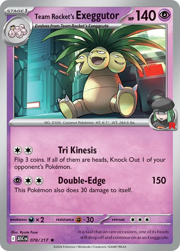Team Rocket's Exeggutor 078/217 Holo - Ascended Heroes