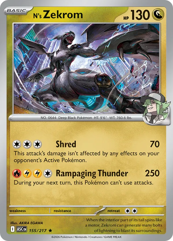 N's Zekrom 155/217 Holo - Ascended Heroes