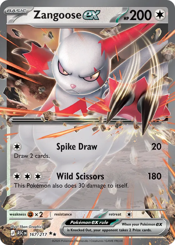 Zangoose ex 167/217  - Ascended Heroes