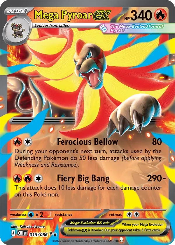 Mega Pyroar ex 015/086  - Chaos Rising