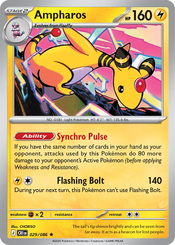 Ampharos 029/086 Holo - Chaos Rising