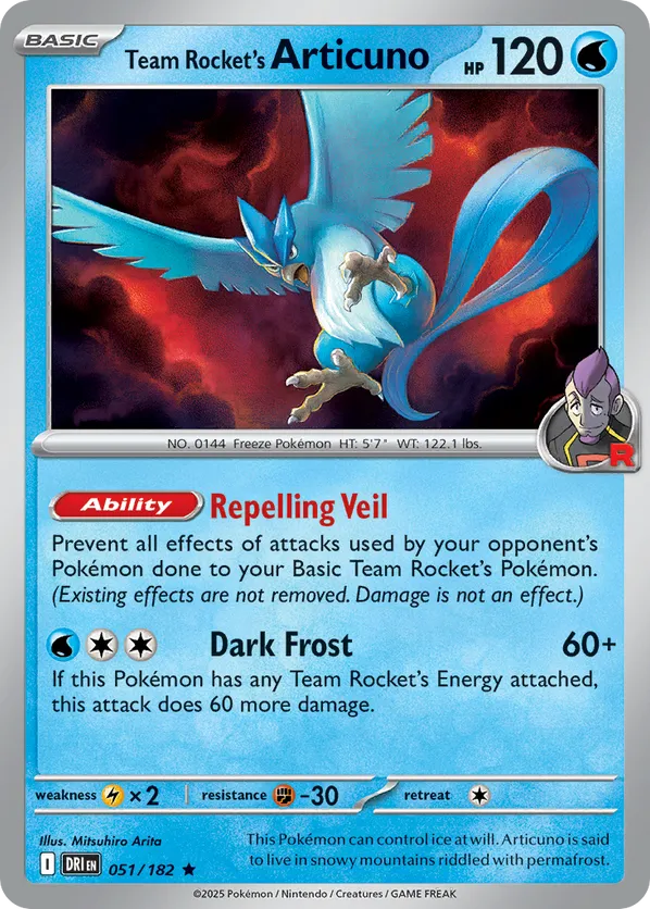 Team Rocket's Articuno 051/182 Holo - Destined Rivals