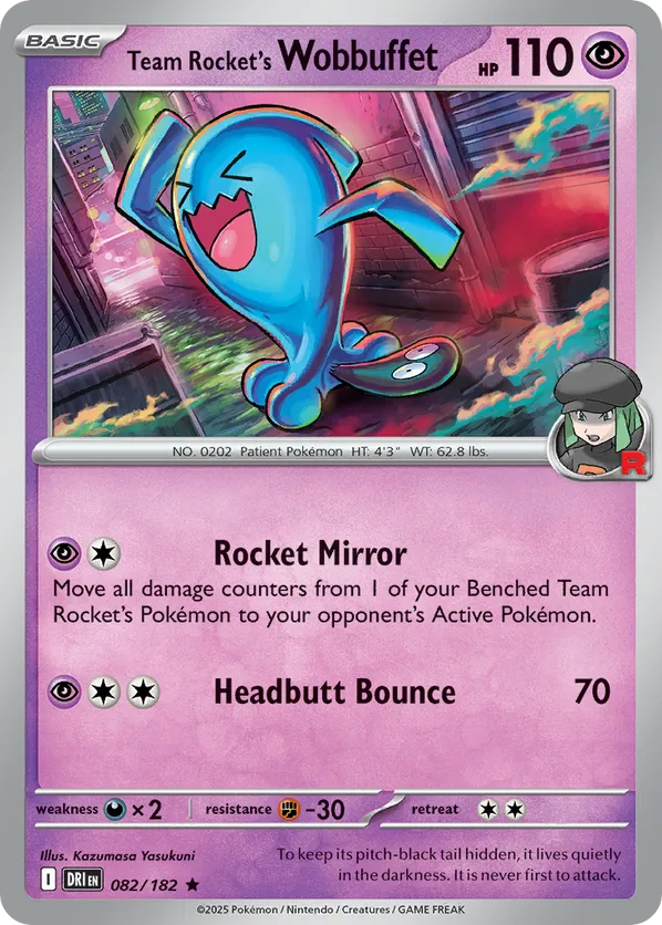 Team Rocket's Wobbuffet 082/182 Holo - Destined Rivals