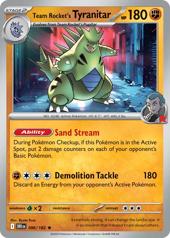 Team Rocket's Tyranitar 096/182 Holo - Destined Rivals