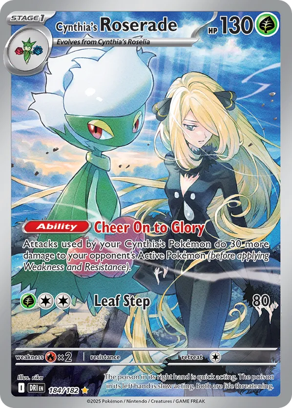 Cynthia's Roserade DRI184/182 Illustration Rare - Destined Rivals