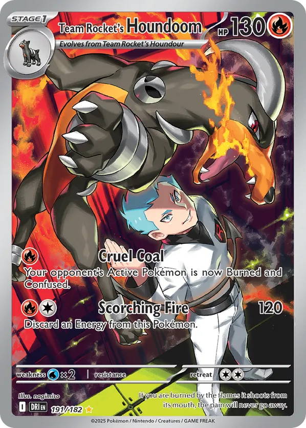 Team Rocket's Houndoom DRI 191/182 Illustration Rare - Destined Rivals