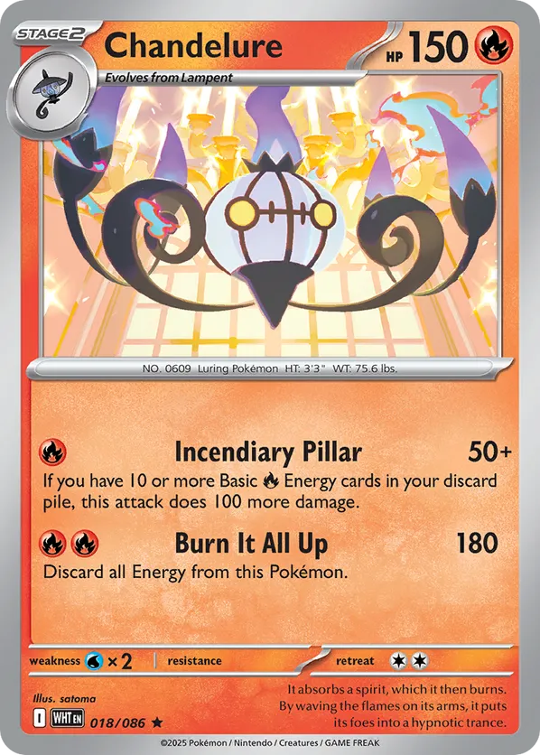 Chandelure 018/086 Holo - White Flare