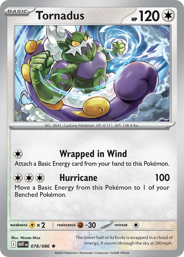 Tornadus 078/086 Holo - White Flare
