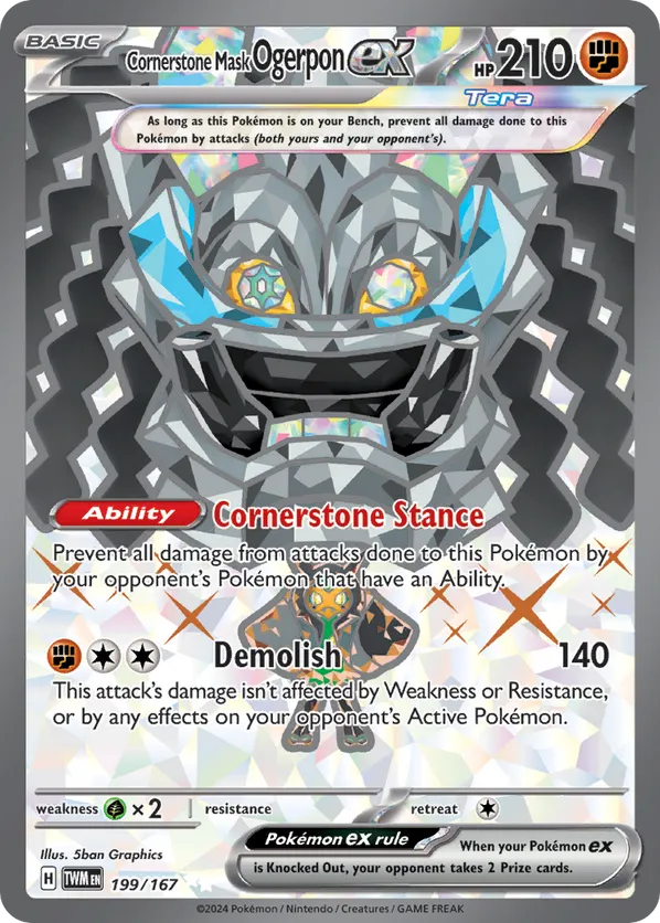 Cornerstone Mask Ogerpon ex TWM 199/167 Ultra Rare - Twilight Masquerade