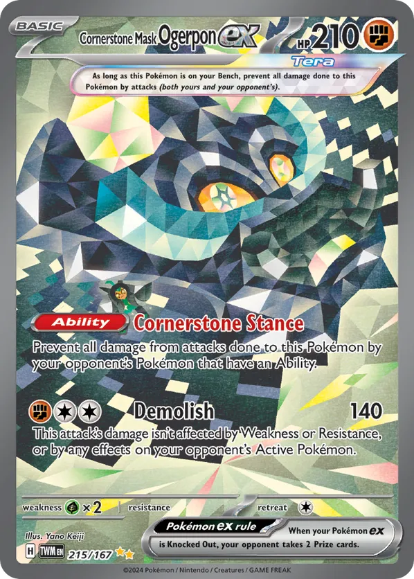 Cornerstone Mask Ogerpon ex TWM 215/167 Special Illustration Rare - Twilight Masquerade