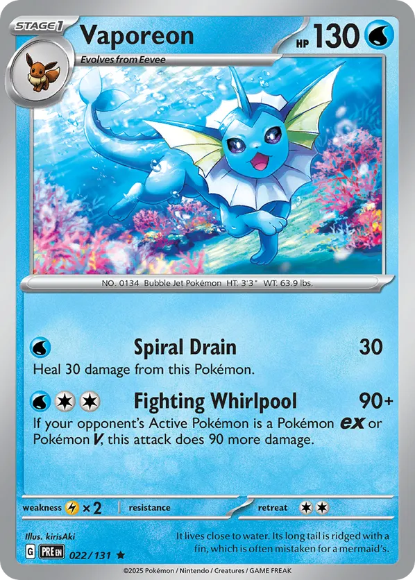 Vaporeon 022/131 Holo - Prismatic Evolutions