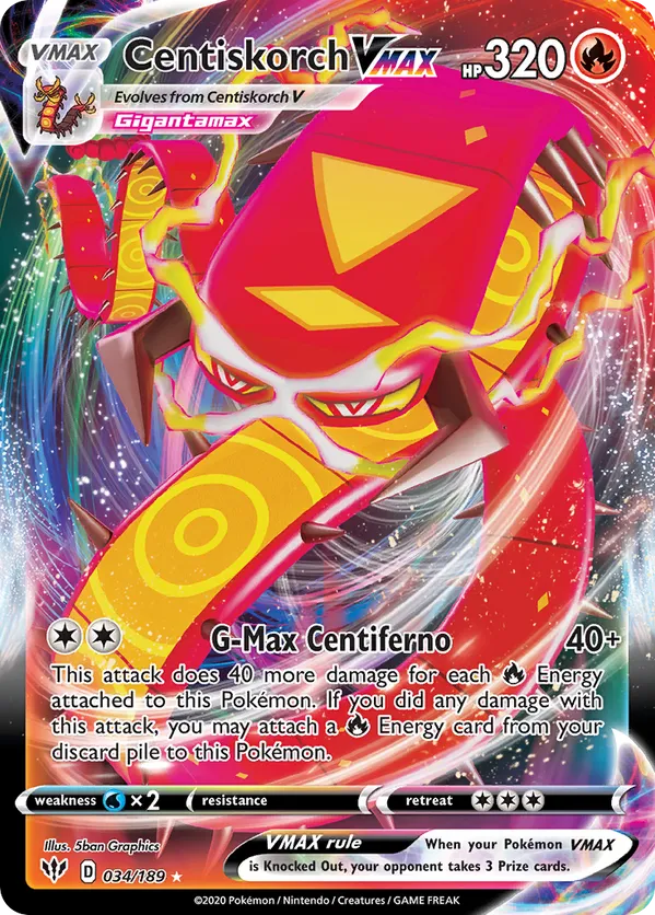 Centiskorch VMAX 034/189  - Darkness Ablaze