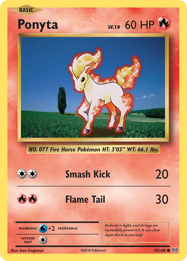 Ponyta 19/108 Reverse Holo - Evolutions