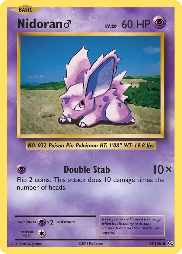 Nidoran 43/108 Reverse Holo - Evolutions