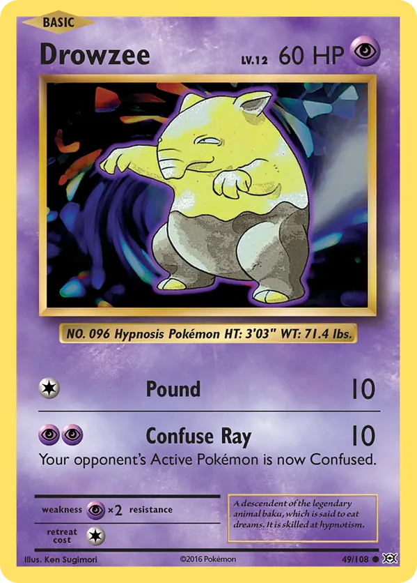 Drowzee 49/108 Reverse Holo - Evolutions